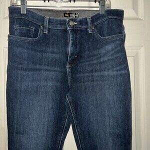 Lee Jeans Women's Sz. 12 Slim Fit Skinny Leg Mid Rise Cotton Blend Blue Ankle